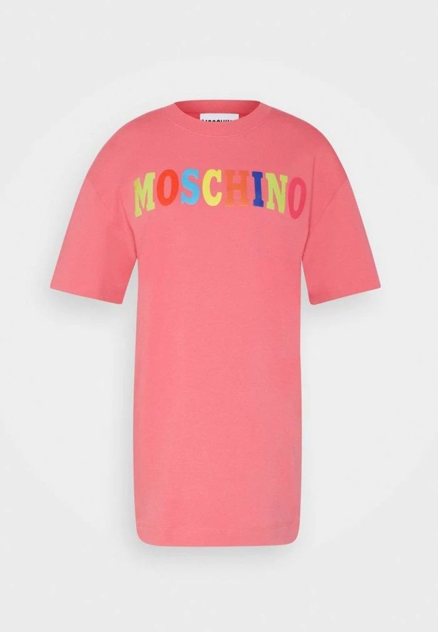 * | Moschino Logo Jersey Dress Fucsia