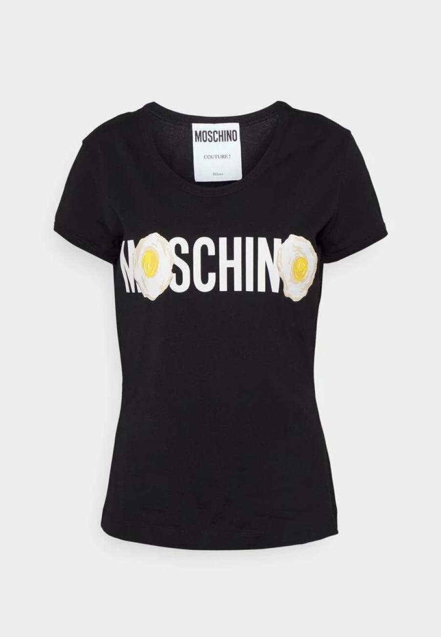 * | Moschino All Over Egg Basic T-Shirt Fantasy Black