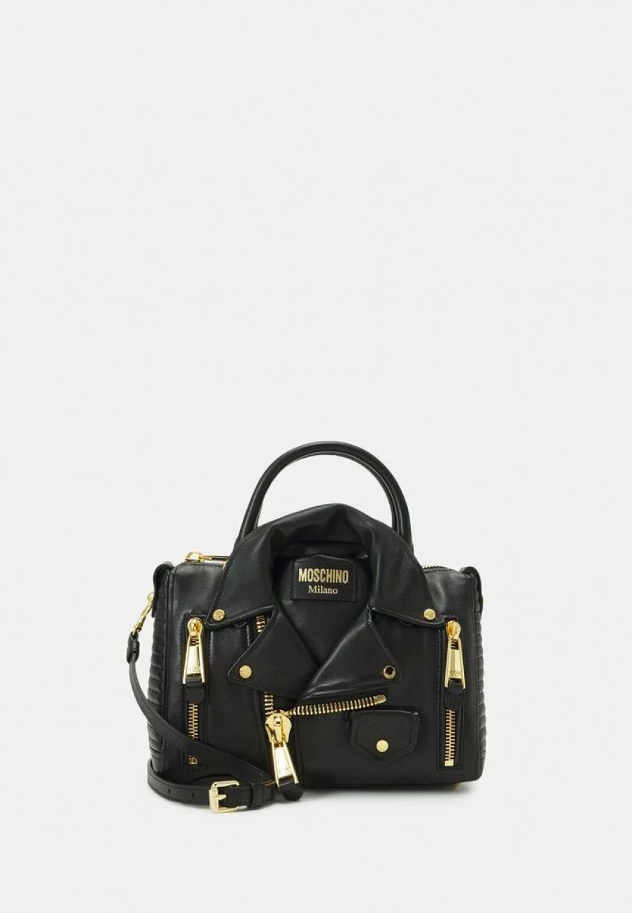 * | Moschino Biker Bag Shoulder Bag Handbag Fantasy Print Black