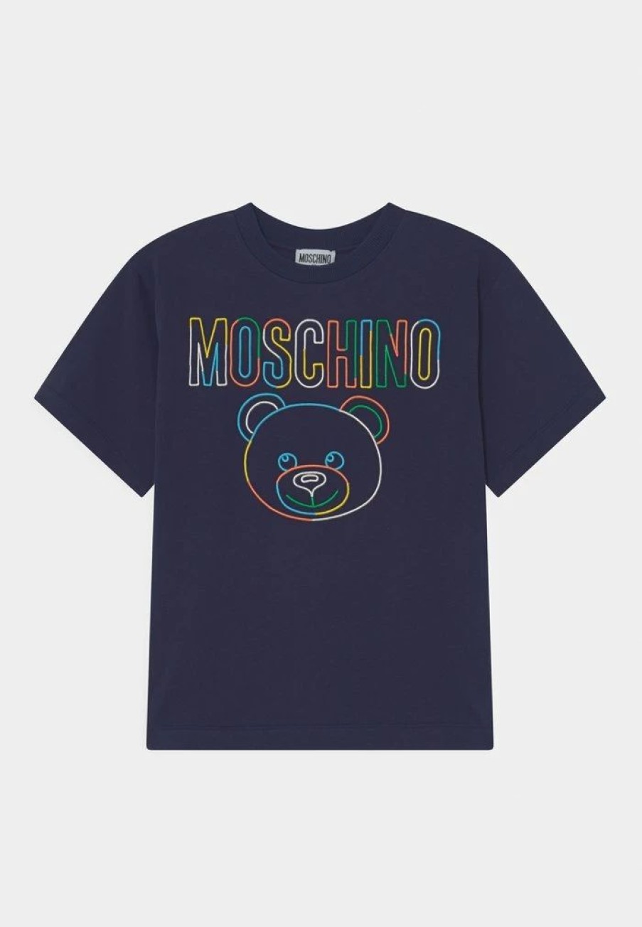 * | Moschino Maxi Unisex Print T-Shirt Navy Blue