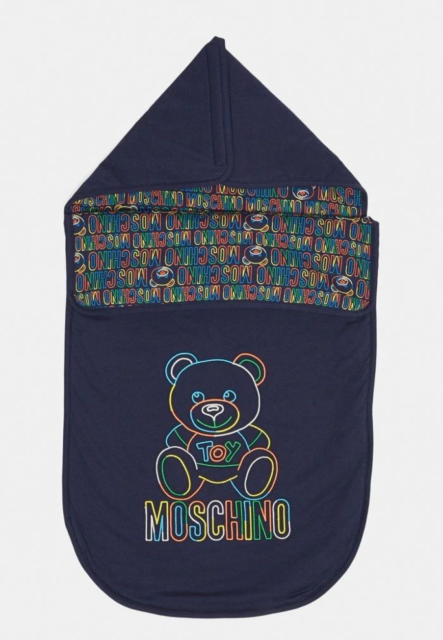 * | Moschino Baby Nest Unisex Footmuff Navy /Multicolor