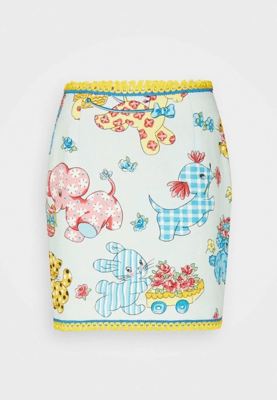 * | Moschino Calico Animals Mini Skirt Light Blue