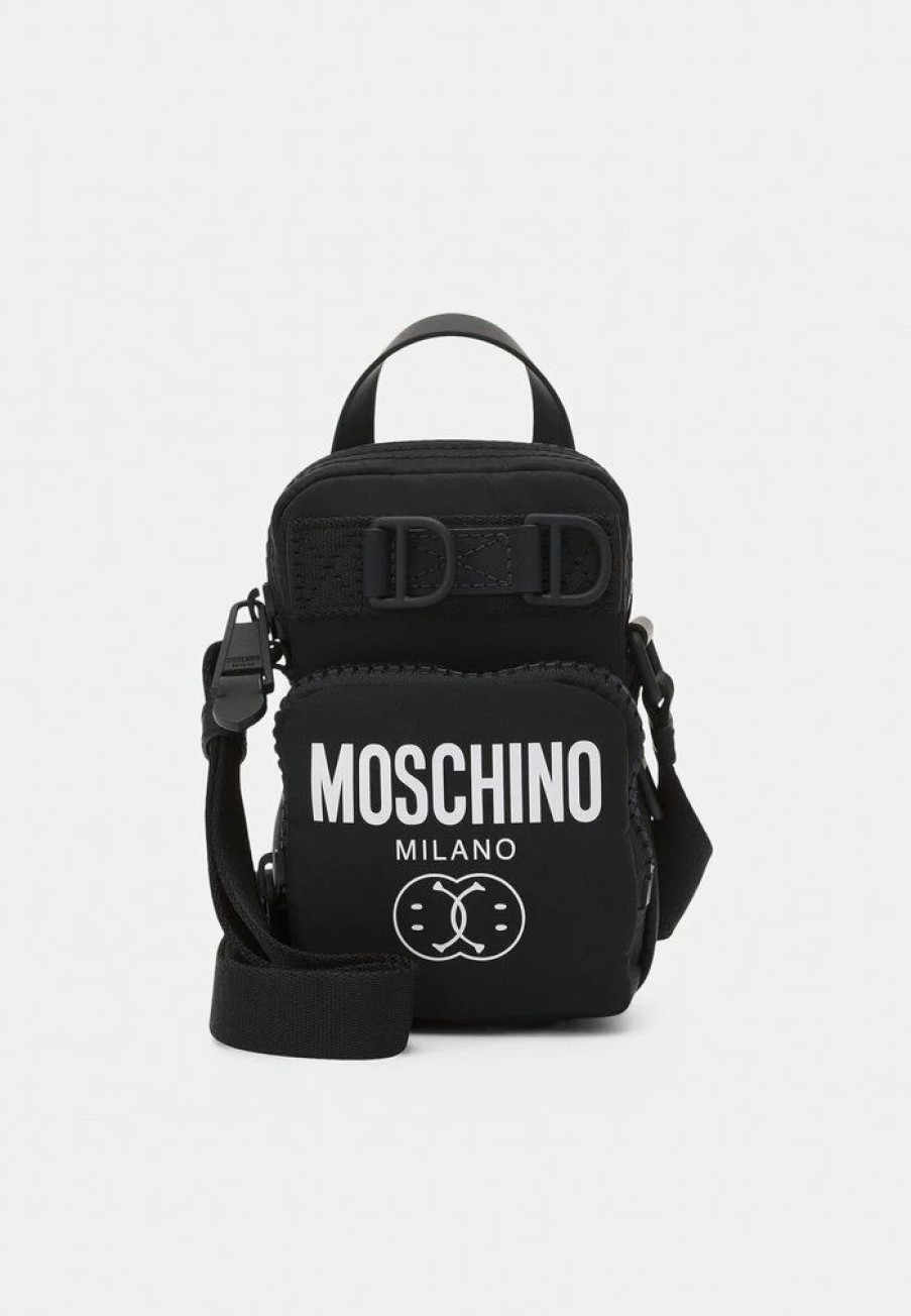 * | Moschino Double Smile Logo Across Body Bag Fantasy Black