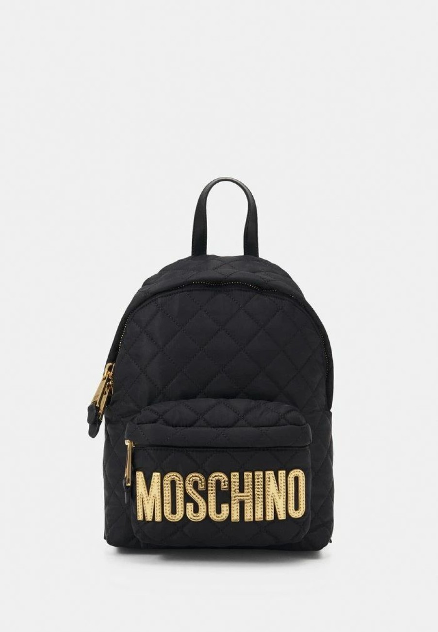 * | Moschino Quilted Logo Back Pack Rucksack Fantasy Black