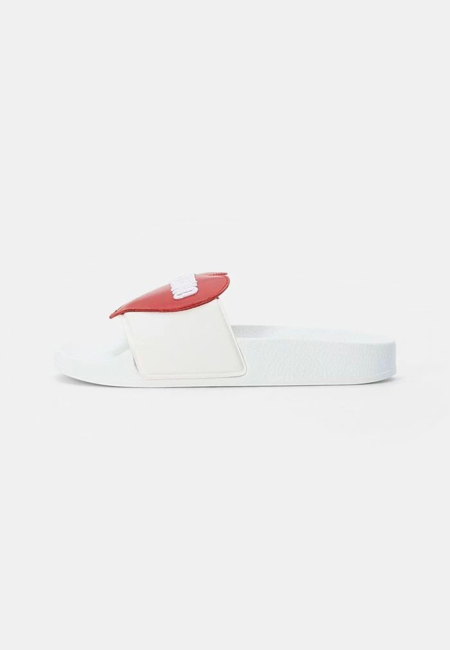 * | Moschino Mules White/Red/White