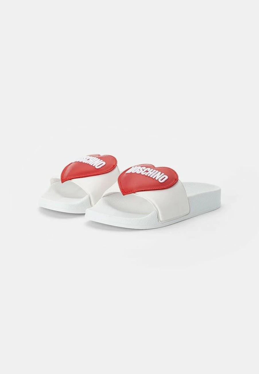 * | Moschino Mules White/Red/White