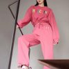 * | Moschino Logo Tracksuit Bottoms Fucsia