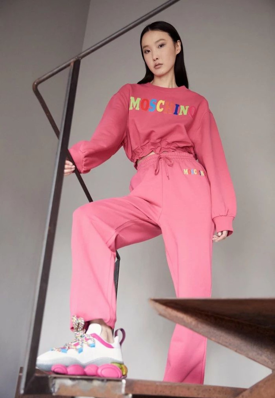 * | Moschino Logo Tracksuit Bottoms Fucsia