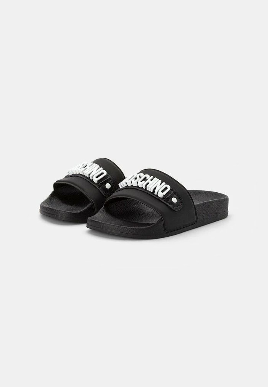 * | Moschino Mules Black/White Lettering